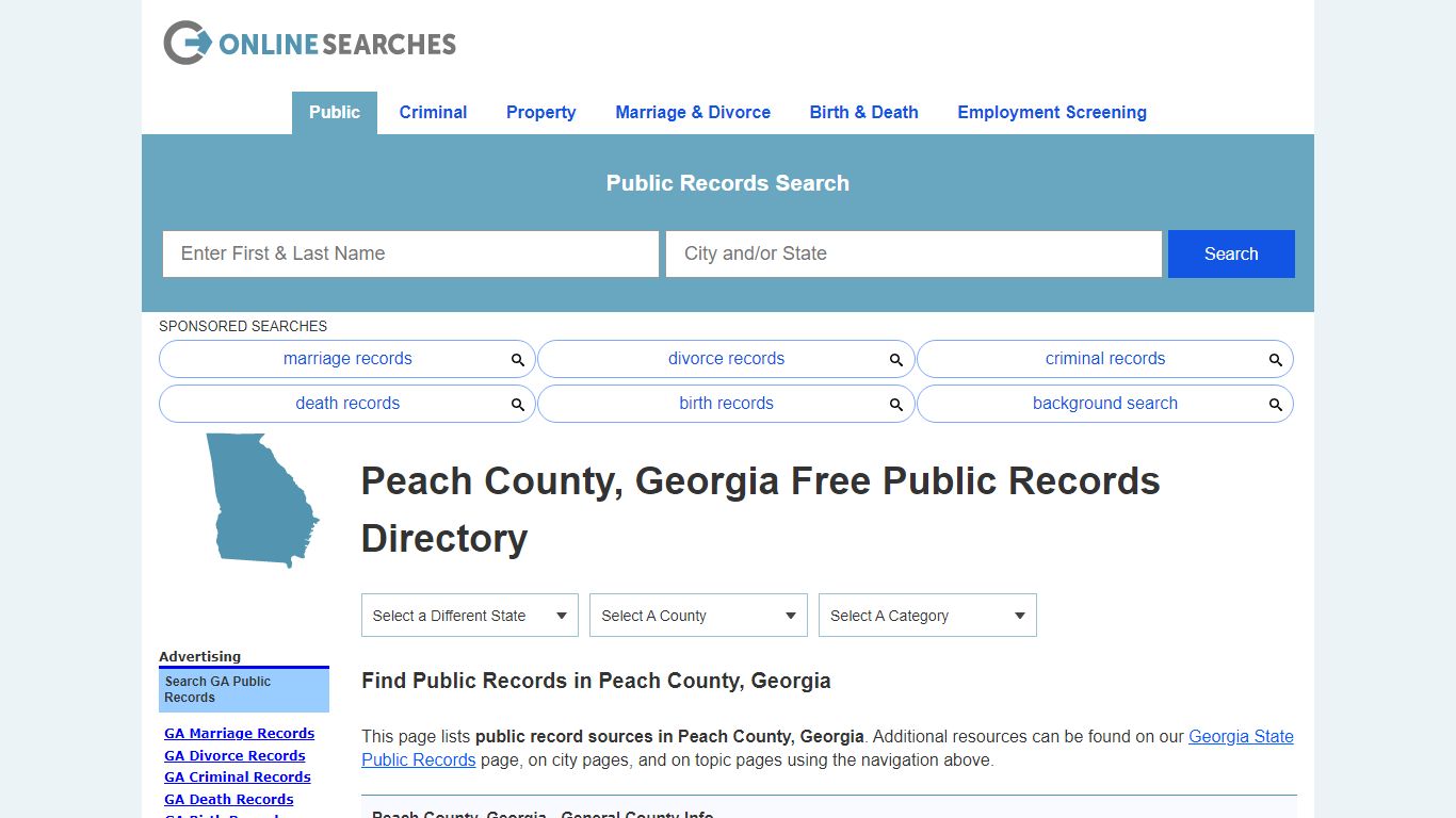 Peach County, Georgia Public Records Directory